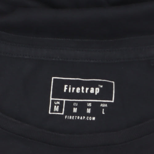 Firetrap Men's Black Cotton Short Sleeve Crew Neck T-Shirt M
