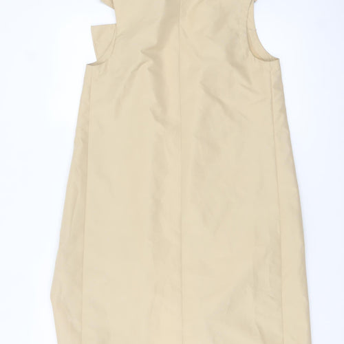 Episode Women Beige Long Waistcoat Sleeveless UK 4 Polyester