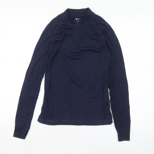 Mountain Warehouse Womens Blue Size 8 Long Sleeve Isotherm 1/4 Zip Top