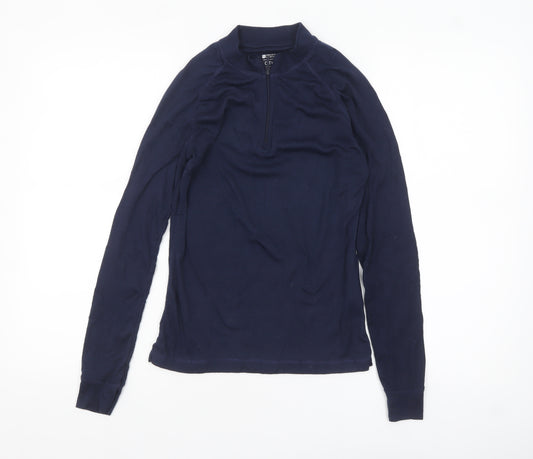 Mountain Warehouse Womens Blue Size 8 Long Sleeve Isotherm 1/4 Zip Top