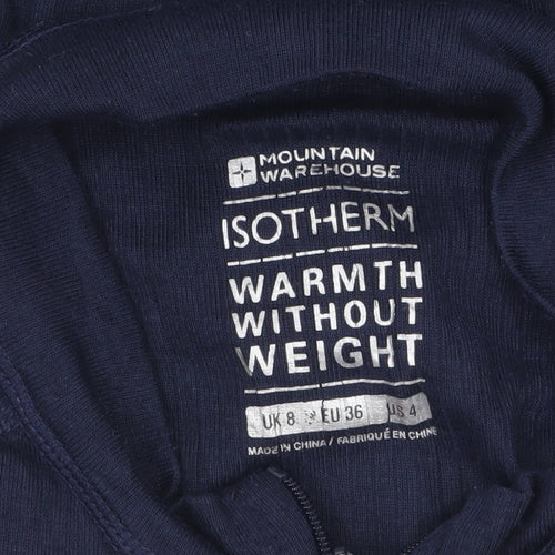 Mountain Warehouse Womens Blue Size 8 Long Sleeve Isotherm 1/4 Zip Top