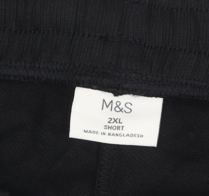 Marks and Spencer Mens Black 2XL Jogger Trousers Elastic Waist