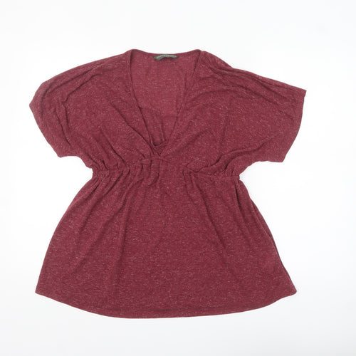 Blooming Marvellous Women's Red Tunic Blouse Size 16 V-Neck Relaxed Fit