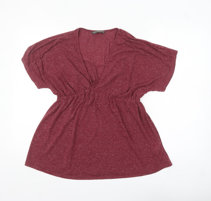 Blooming Marvellous Women's Red Tunic Blouse Size 16 V-Neck Relaxed Fit