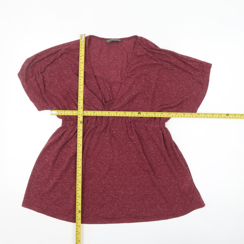 Blooming Marvellous Women's Red Tunic Blouse Size 16 V-Neck Relaxed Fit
