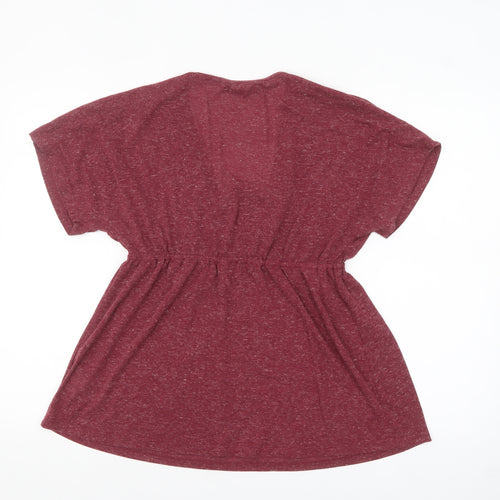 Blooming Marvellous Women's Red Tunic Blouse Size 16 V-Neck Relaxed Fit