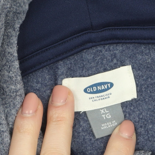 Old Navy Men's Blue Full Zip Fleece Hoodie XL Regular Fit