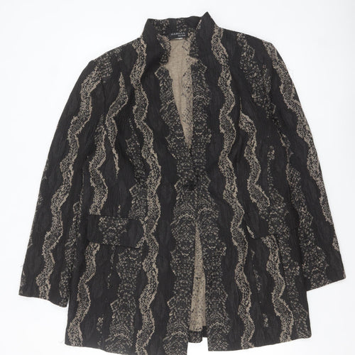 Habella Women's Black Patterned Blazer Size 14 Classic Jacket