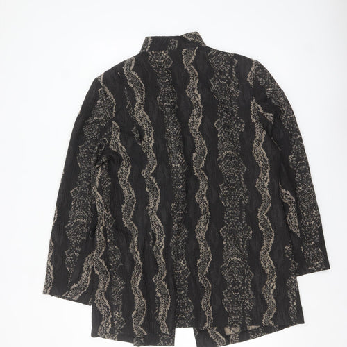 Habella Women's Black Patterned Blazer Size 14 Classic Jacket