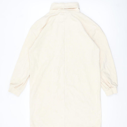 Max Women’s Beige Roll Neck Long Sleeve Cotton Top M