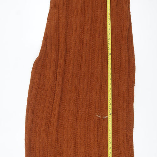 Marks and Spencer Women Brown Size 20 Knit Halter Bodycon Midi Dress