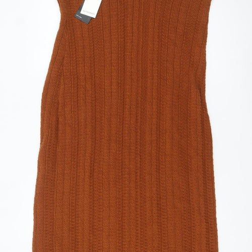 Marks and Spencer Women Brown Size 20 Knit Halter Bodycon Midi Dress