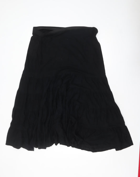 Marks and Spencer Women's Black Modal Midi Peasant Skirt Size 18