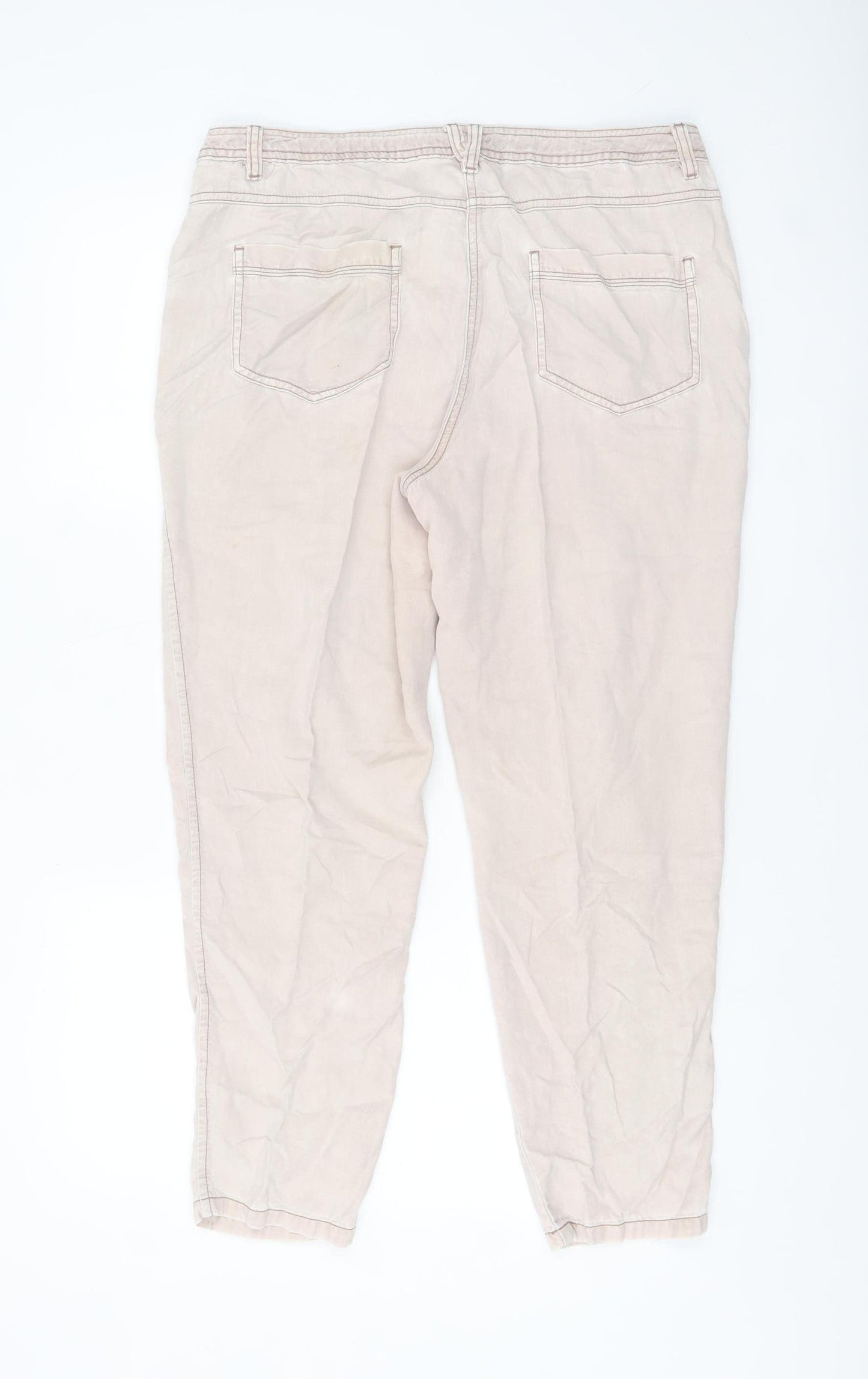 Marks and Spencer Womens Beige Cargo Trousers Size 14 Regular