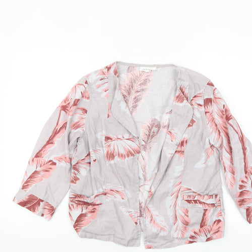 Thought Women’s Pink Floral Linen Blazer Jacket Size S Lightweight