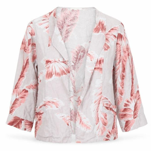 Thought Women’s Pink Floral Linen Blazer Jacket Size S Lightweight