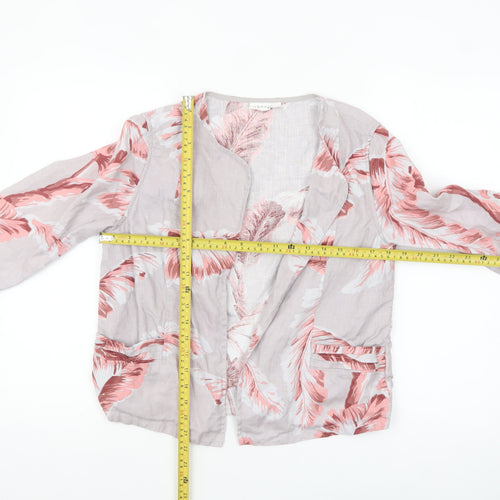 Thought Women’s Pink Floral Linen Blazer Jacket Size S Lightweight