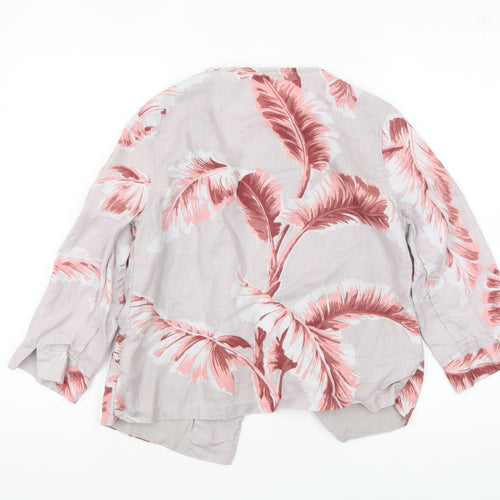 Thought Women’s Pink Floral Linen Blazer Jacket Size S Lightweight