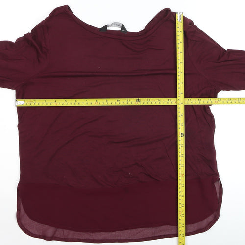 Dorothy Perkins Women's Red Long Sleeve Jersey Blouse UK 10