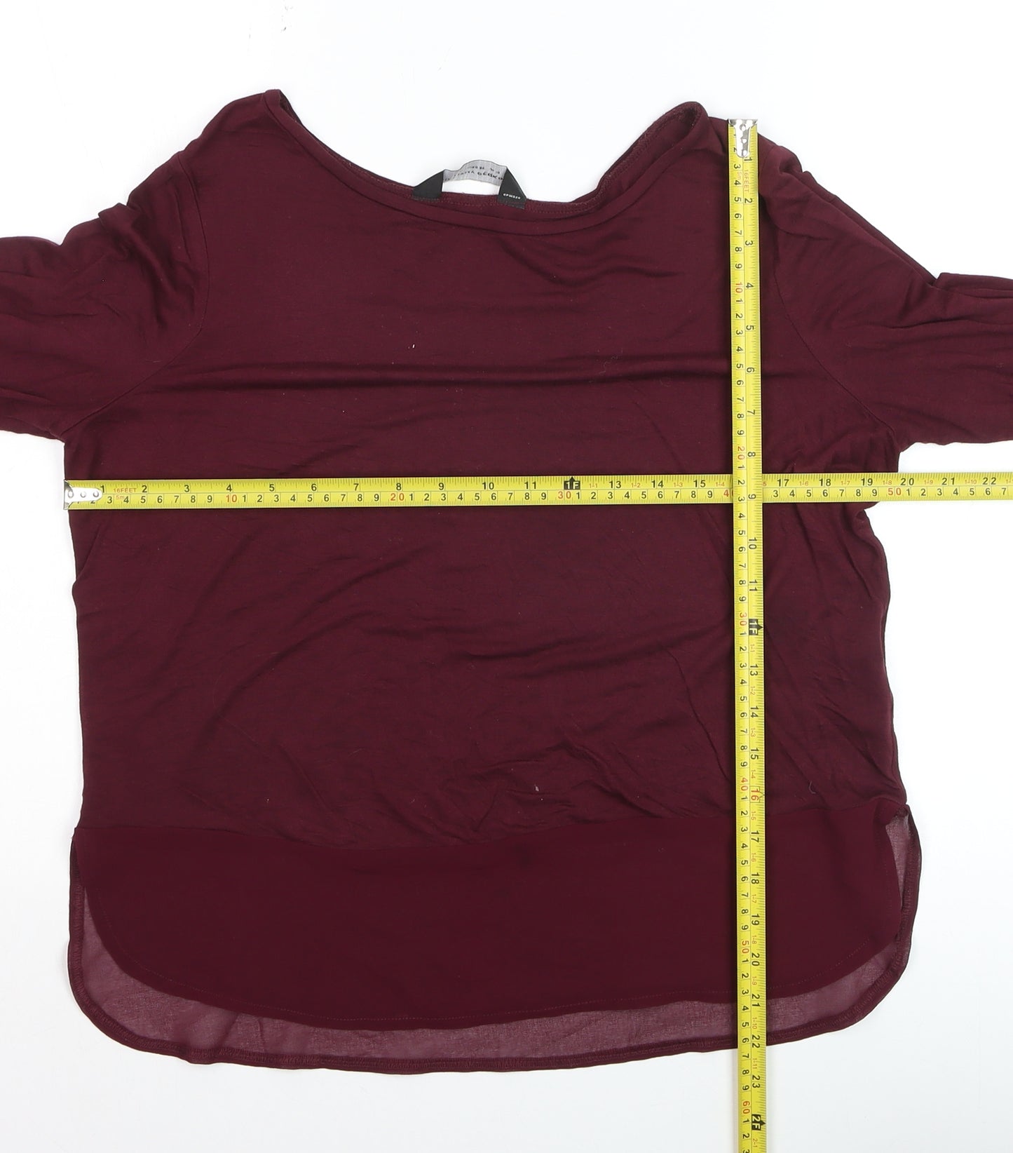Dorothy Perkins Women's Red Long Sleeve Jersey Blouse UK 10