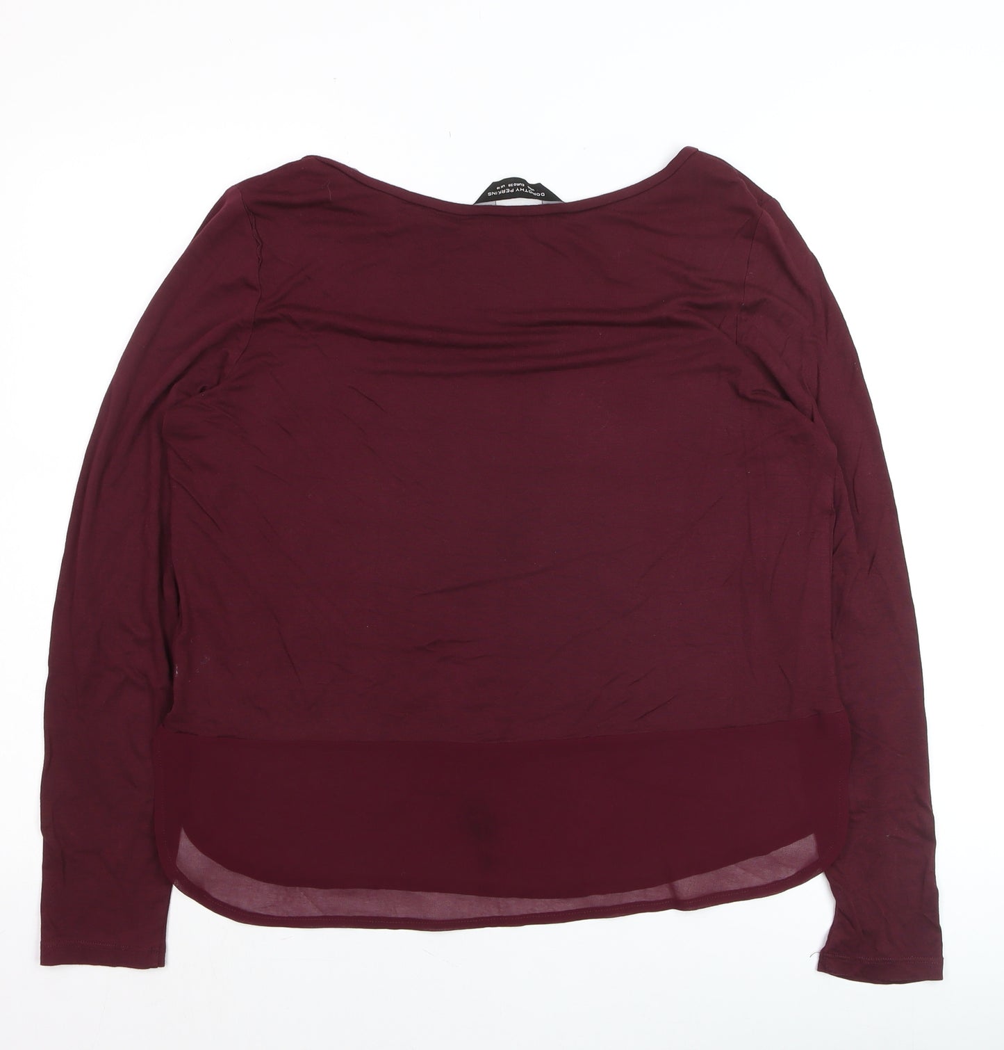Dorothy Perkins Women's Red Long Sleeve Jersey Blouse UK 10