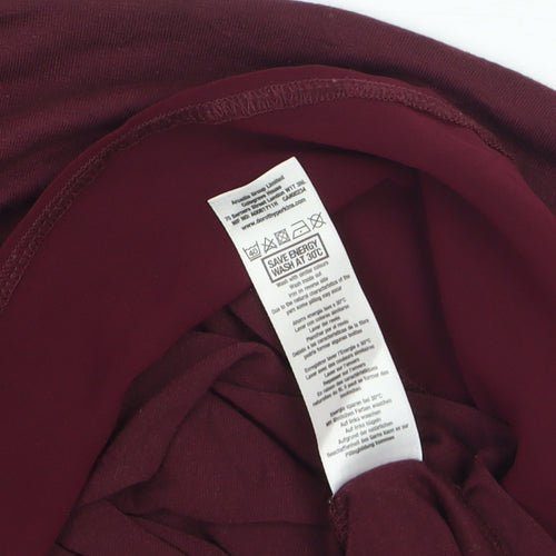 Dorothy Perkins Women's Red Long Sleeve Jersey Blouse UK 10