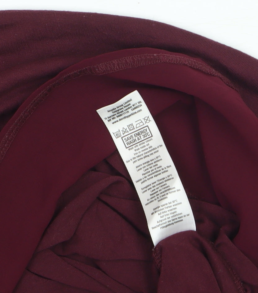 Dorothy Perkins Women's Red Long Sleeve Jersey Blouse UK 10