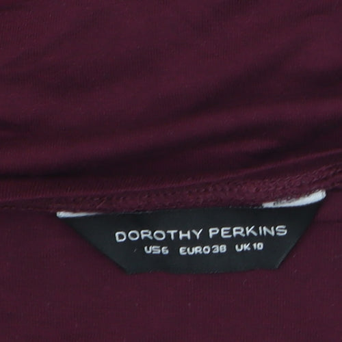 Dorothy Perkins Women's Red Long Sleeve Jersey Blouse UK 10