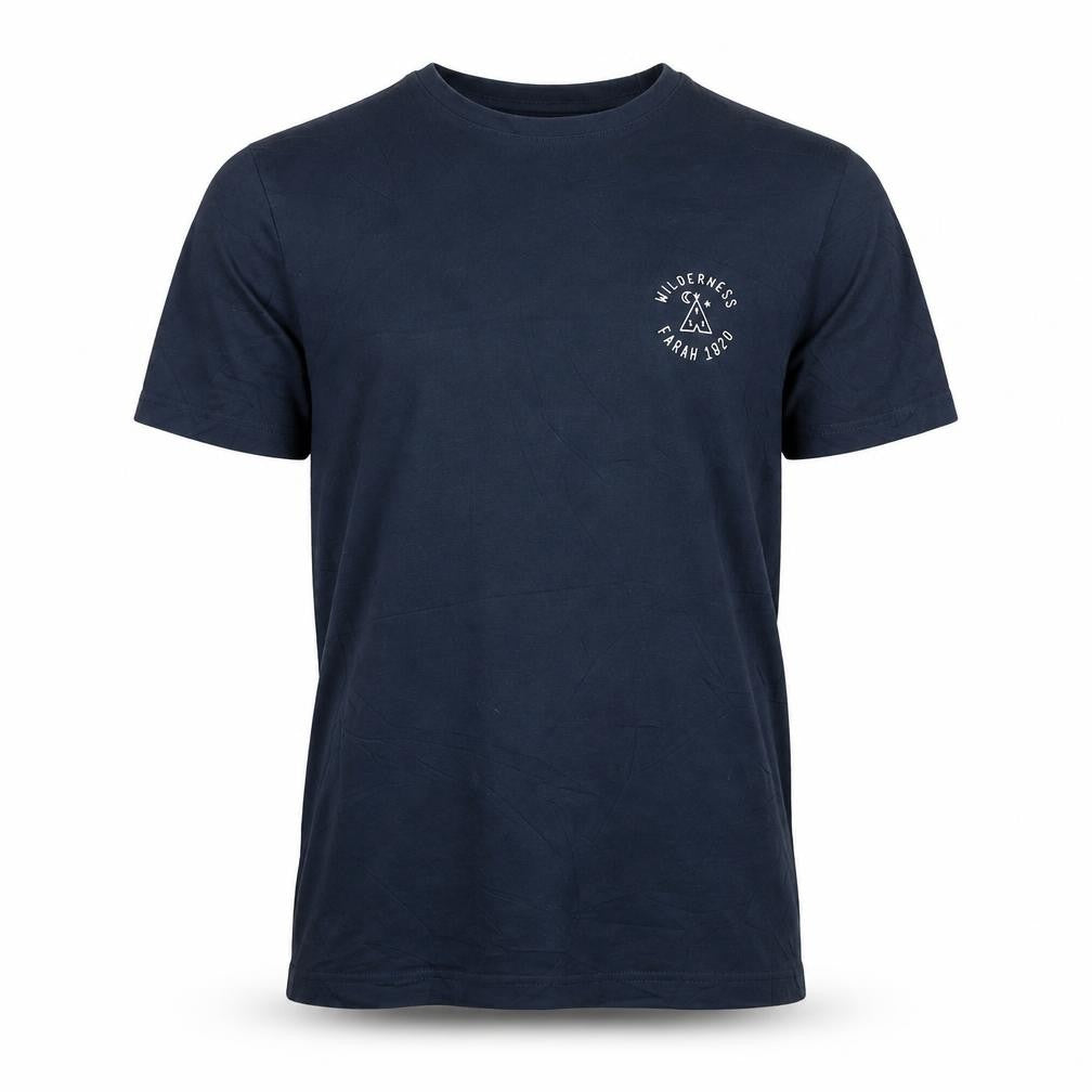 Farah Men’s Blue Crew Neck Cotton T-Shirt Size M Classic Fit