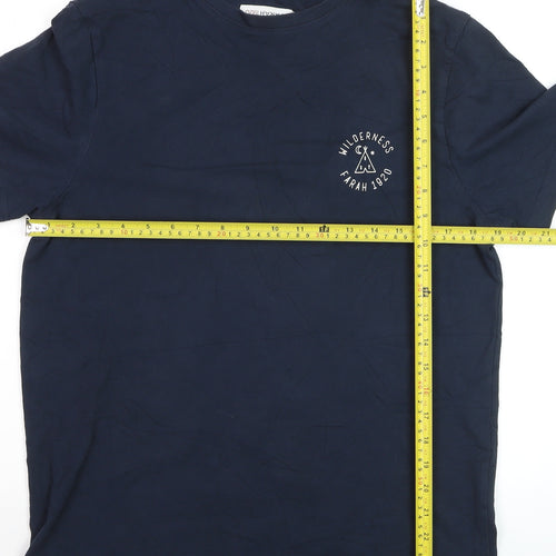 Farah Men’s Blue Crew Neck Cotton T-Shirt Size M Classic Fit