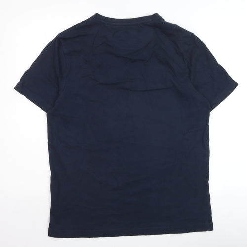 Farah Men’s Blue Crew Neck Cotton T-Shirt Size M Classic Fit