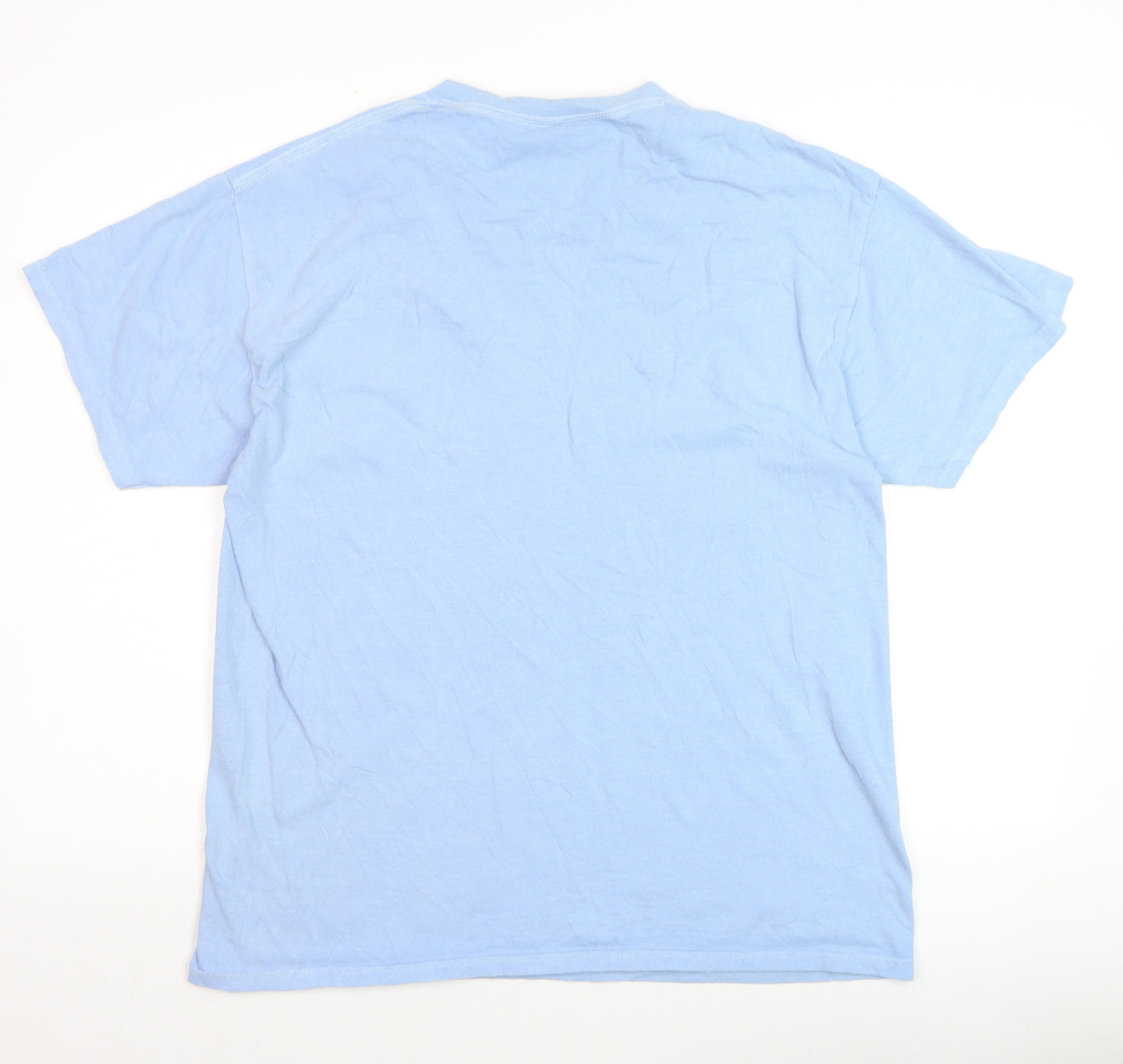 Collusion Men's Blue Graphic Print Cotton T-Shirt Size M