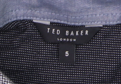 Ted Baker Men's Grey Button-Down Cotton Polo Shirt Size L