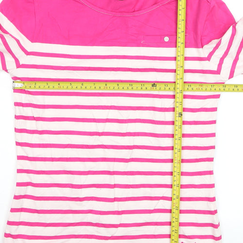 Peter Storm Womens Pink Striped 3/4 Sleeve Cotton Blend T-Shirt Size 14