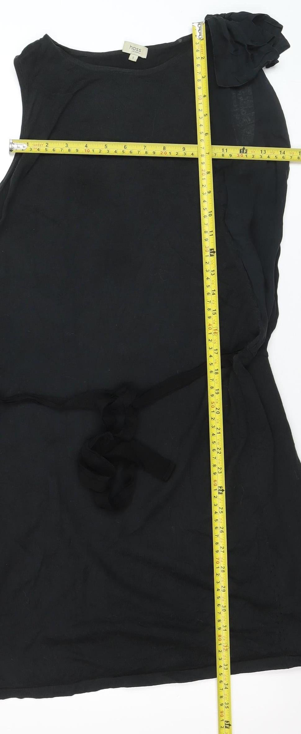 Hoss Intropia Women's Black Silk Blend Shift Dress Size S