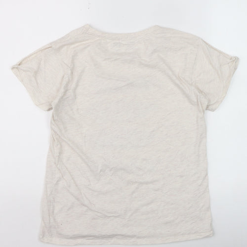 Hard Rock Womens Ivory Graphic Music T-Shirt Size L