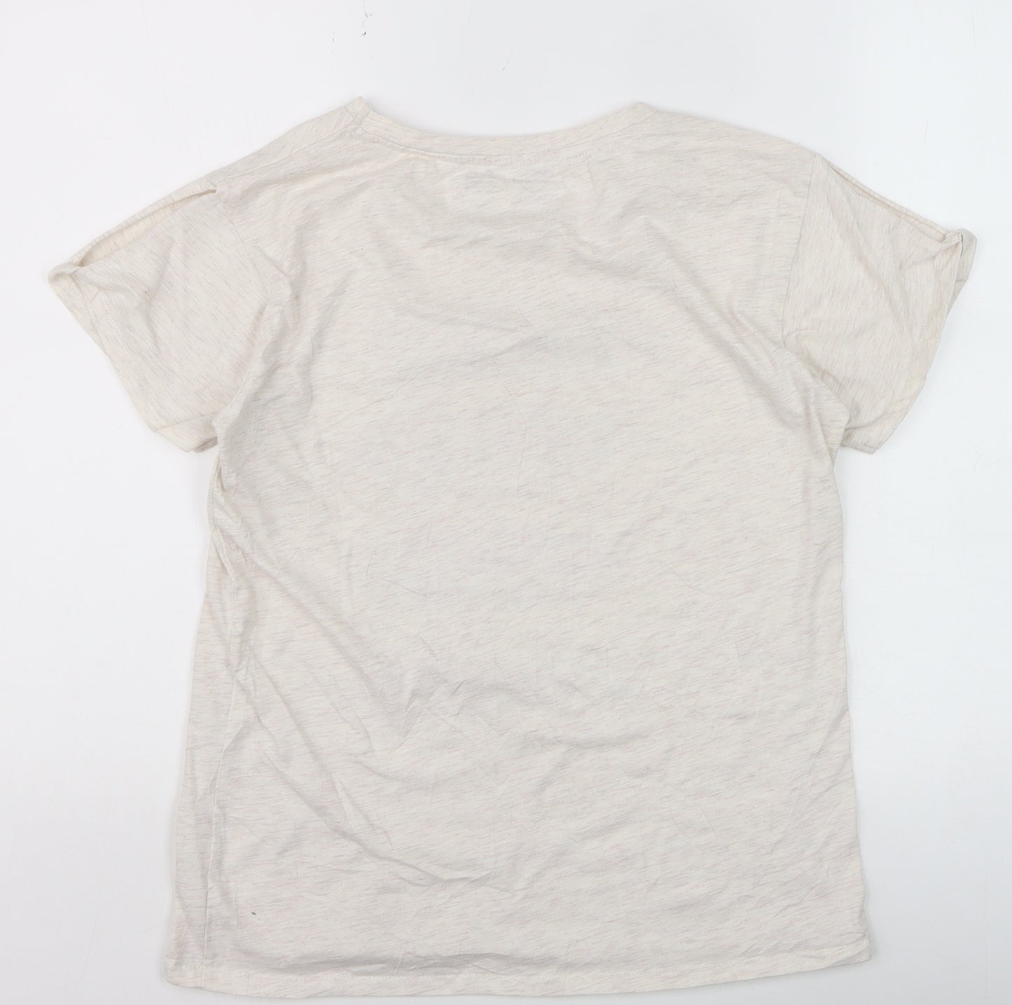 Hard Rock Womens Ivory Graphic Music T-Shirt Size L
