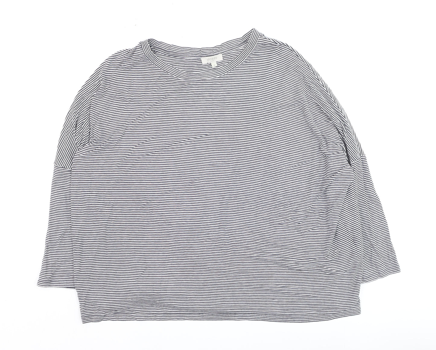 Hobbs Women's Blue Striped Long Sleeve Jersey T-Shirt Size M