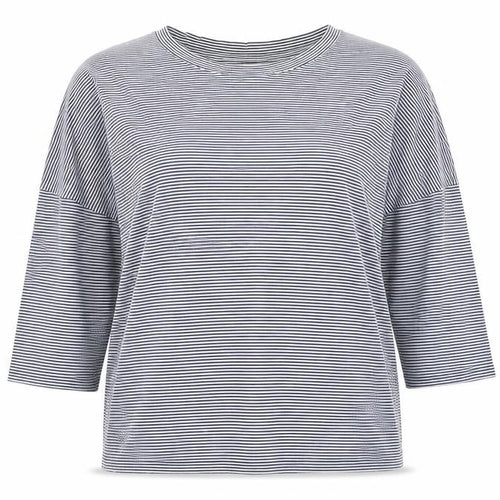 Hobbs Women's Blue Striped Long Sleeve Jersey T-Shirt Size M