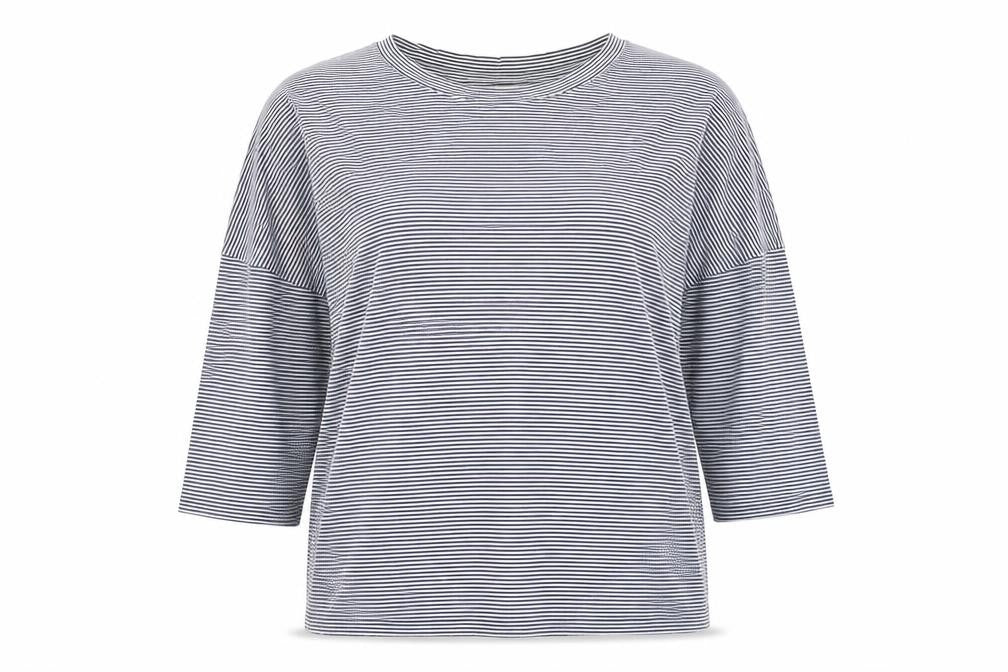 Hobbs Women's Blue Striped Long Sleeve Jersey T-Shirt Size M