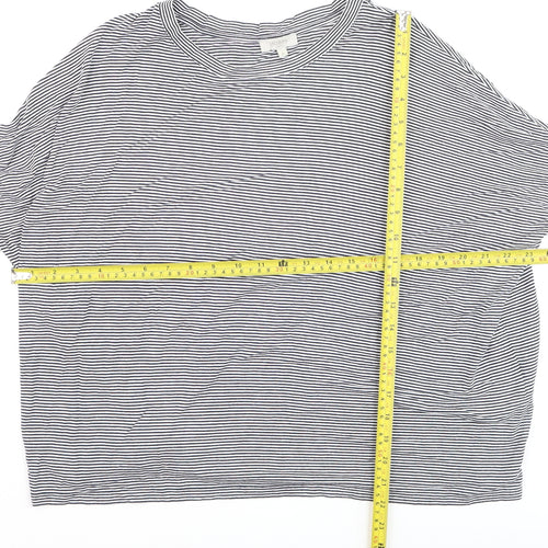 Hobbs Women's Blue Striped Long Sleeve Jersey T-Shirt Size M