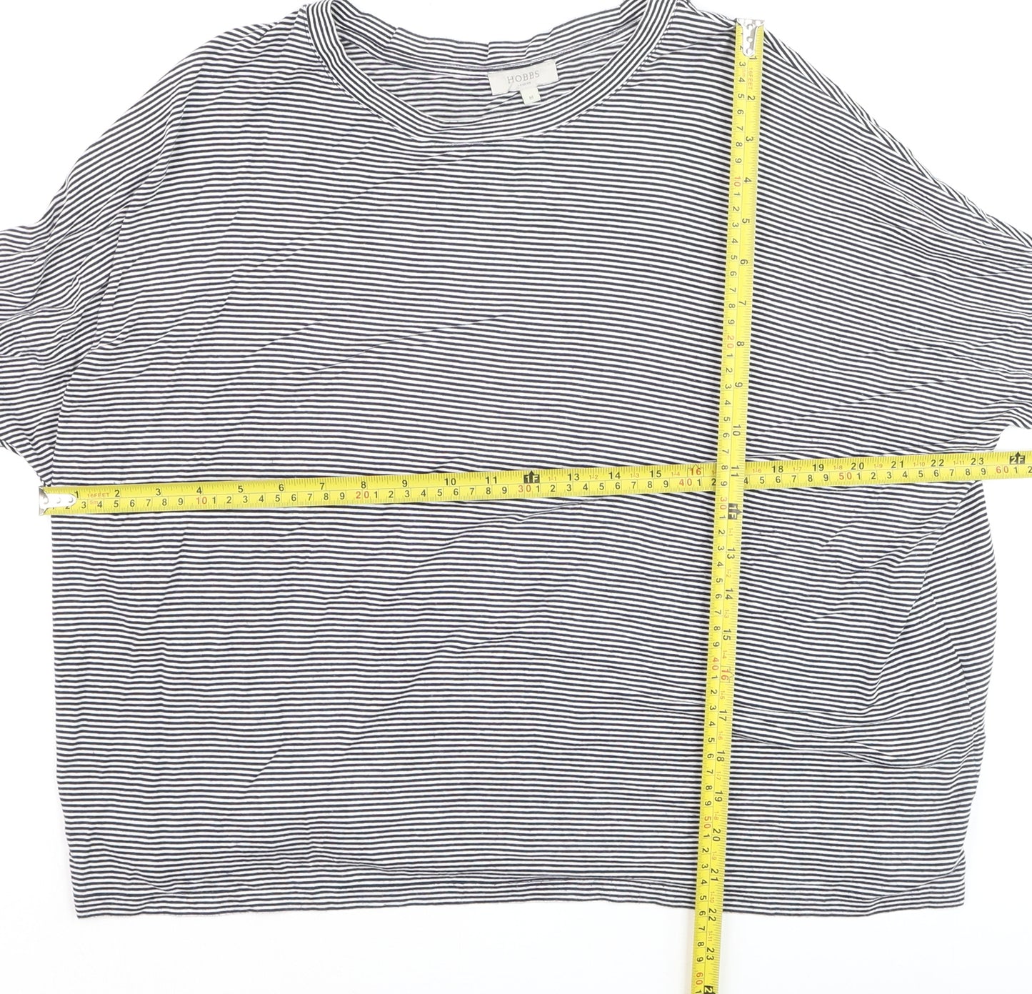 Hobbs Women's Blue Striped Long Sleeve Jersey T-Shirt Size M