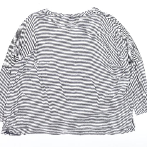 Hobbs Women's Blue Striped Long Sleeve Jersey T-Shirt Size M