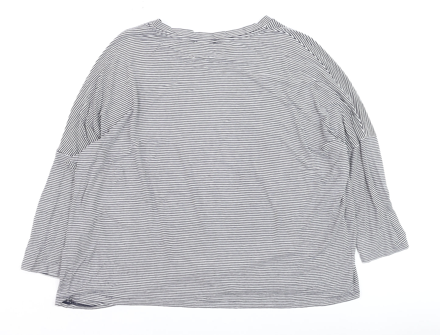 Hobbs Women's Blue Striped Long Sleeve Jersey T-Shirt Size M