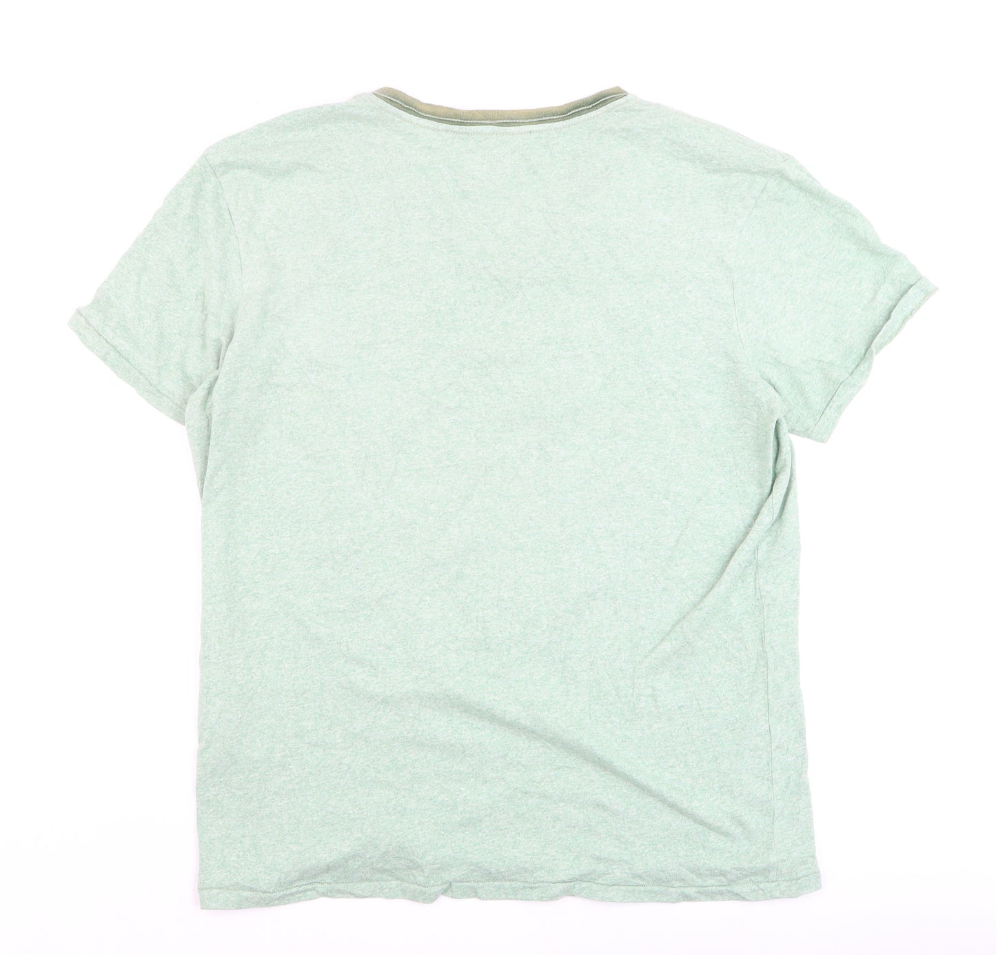 Replay Men's Green XL V-Neck Graphic Pocket T-Shirt