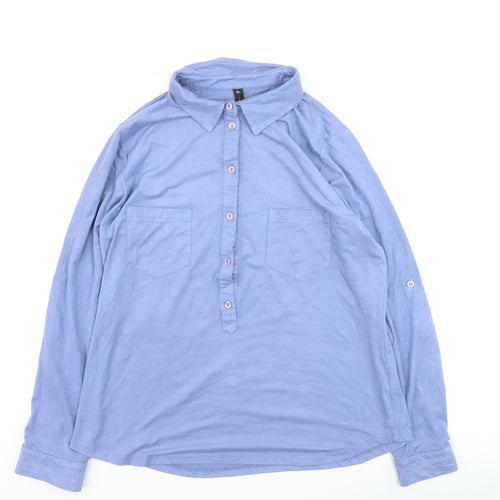 NED Men's Blue XL Polyester Blend Long Sleeve Dress Shirt