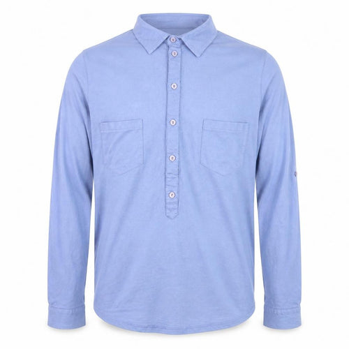 NED Men's Blue XL Polyester Blend Long Sleeve Dress Shirt