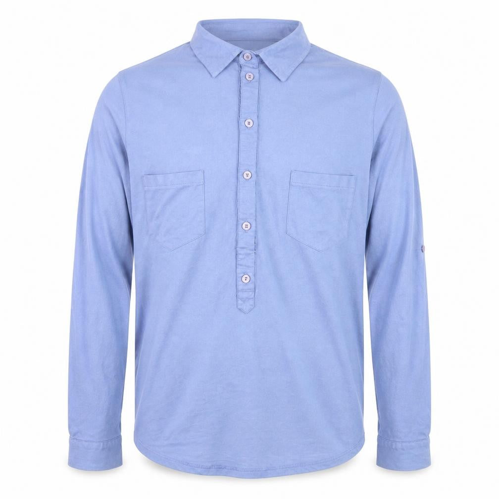 NED Men's Blue XL Polyester Blend Long Sleeve Dress Shirt