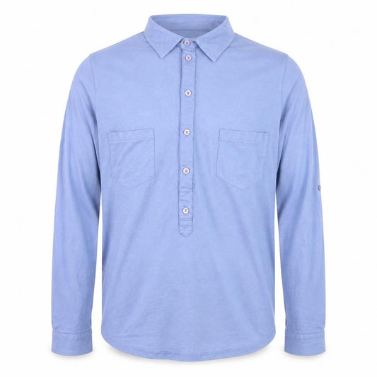 NED Men's Blue XL Polyester Blend Long Sleeve Dress Shirt