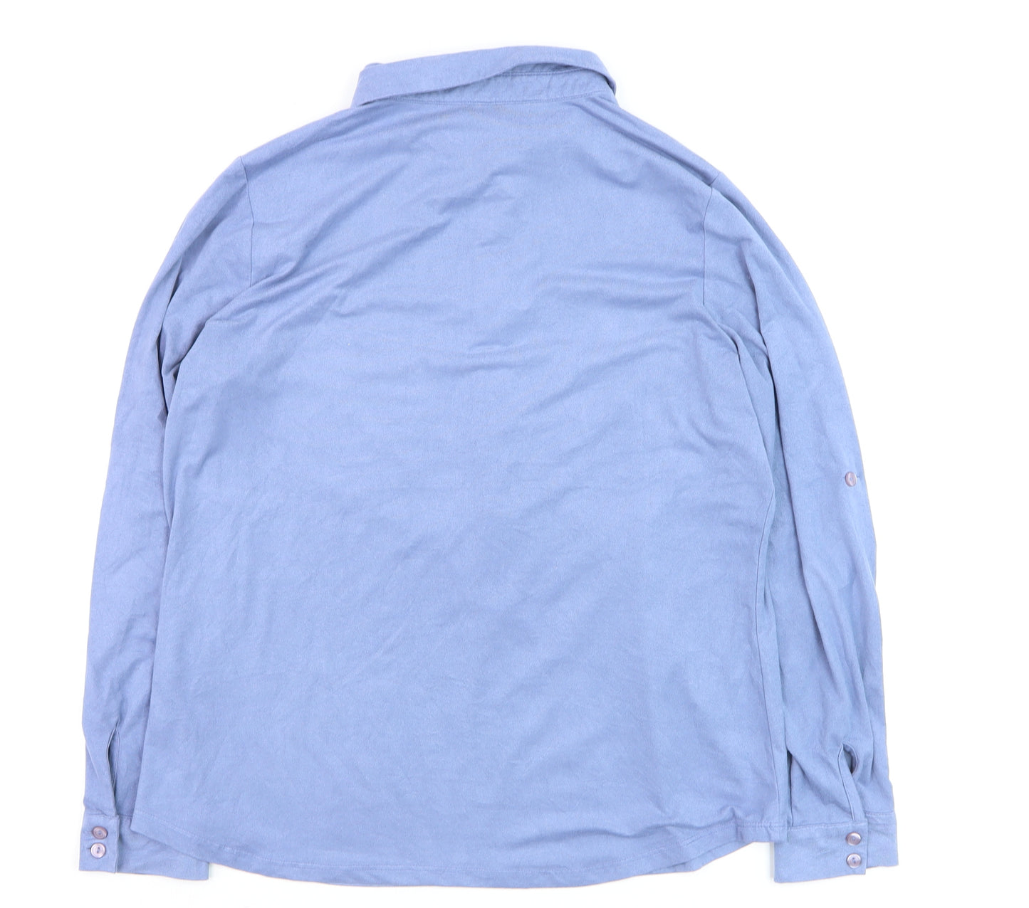 NED Men's Blue XL Polyester Blend Long Sleeve Dress Shirt